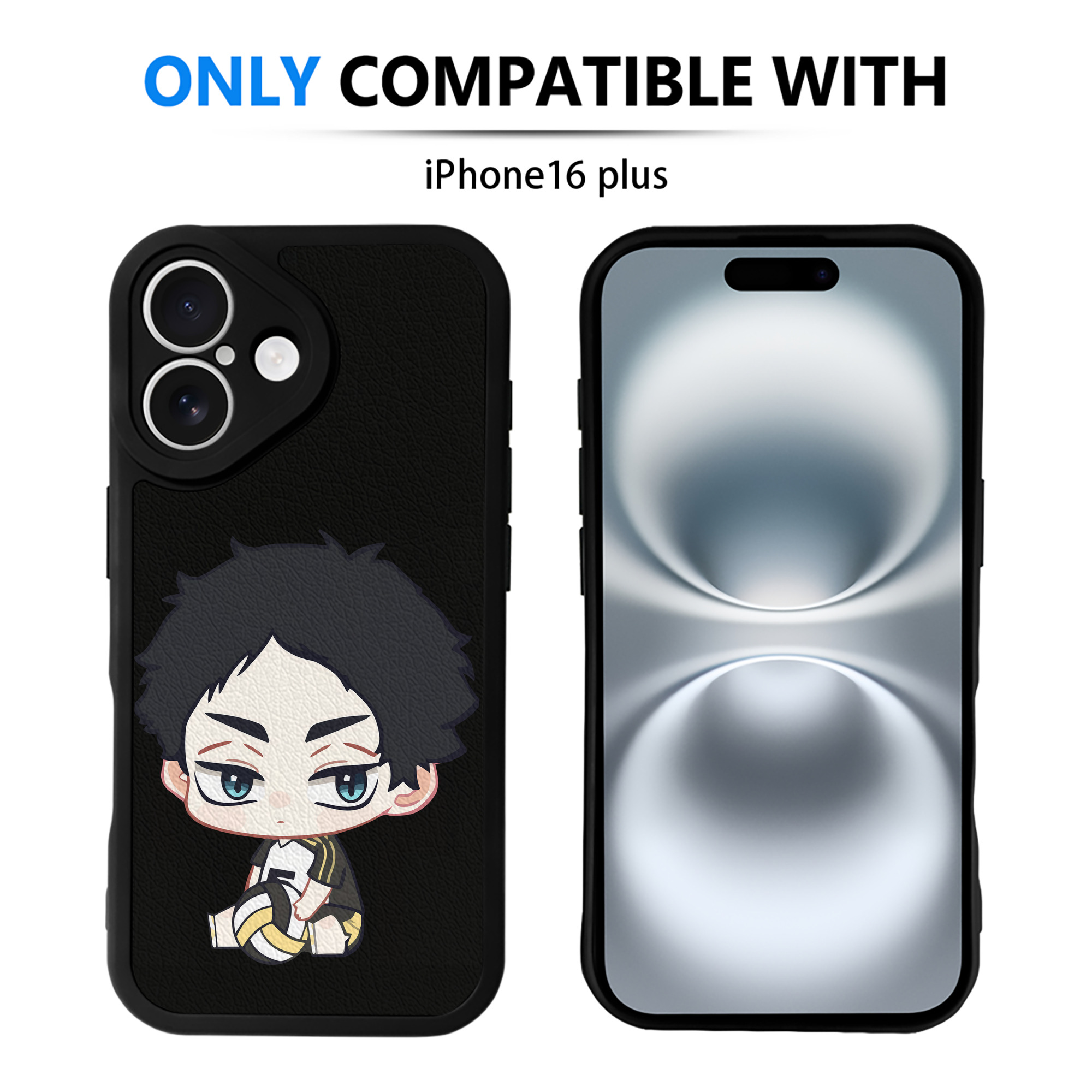 （画像用） ハイキュー!! Haikyu!! 【iPhone 16シリーズ対応】シリコンスマホケース（レザー調） 材質：シリコン